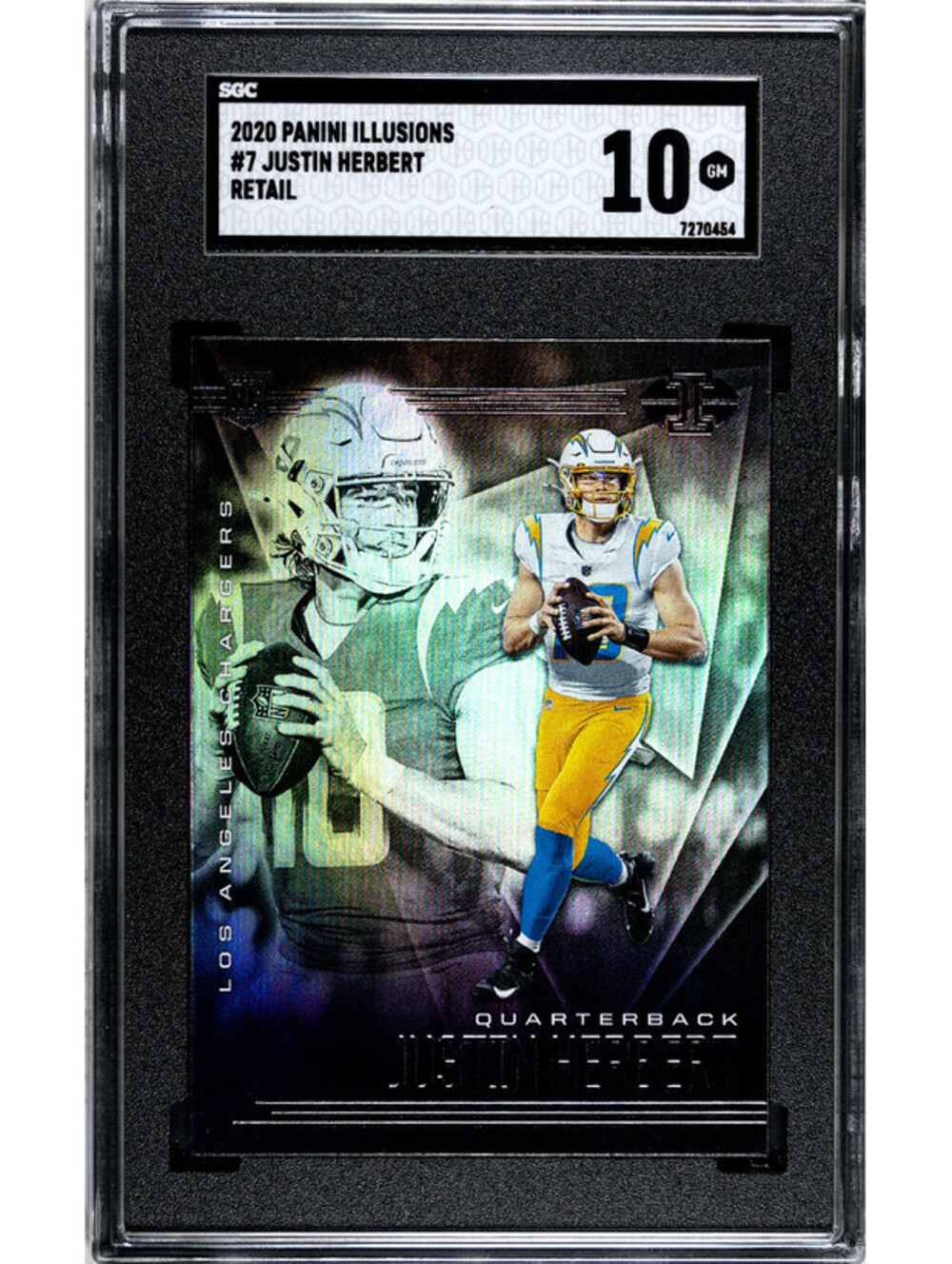 Justin Herbert 2020 Panini Illusions #7 SGC 10 Gem Mint Los Angeles Chargers NFL